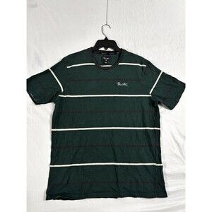 Primitive Skateboarding Striped T Shirt Mens Large Green White Embroidered